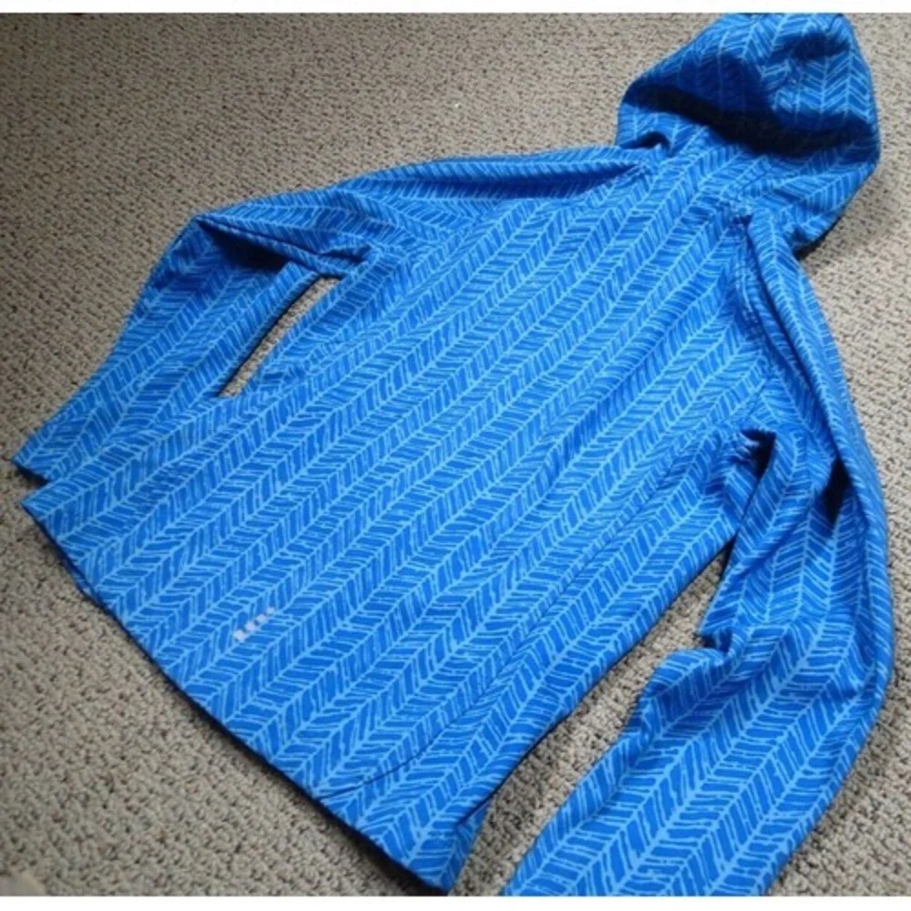 Lands End Softshell Jacket Girls Medium‎ 10/12 Blue Excellent Sherpa Hood Fleece